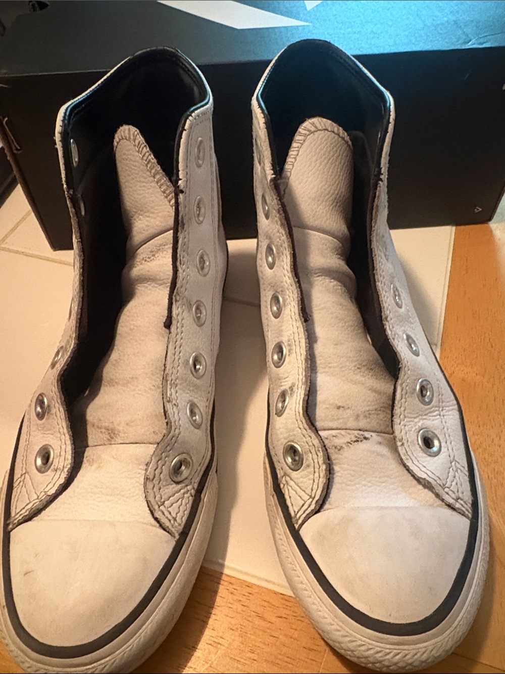 Converse White High-Top Leather Sneakers